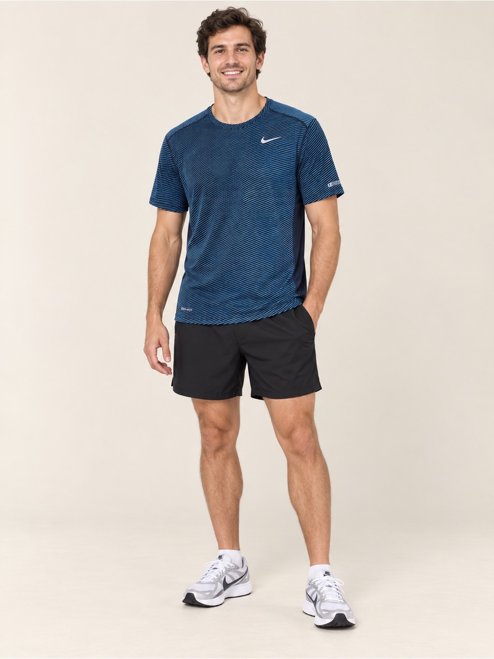 NWT Nike Running AeroReact Dri-FIT Blue Black Shirt Men’s XL